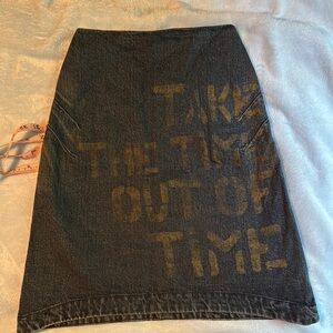 Bill Tornade Graphic Denim Skirt